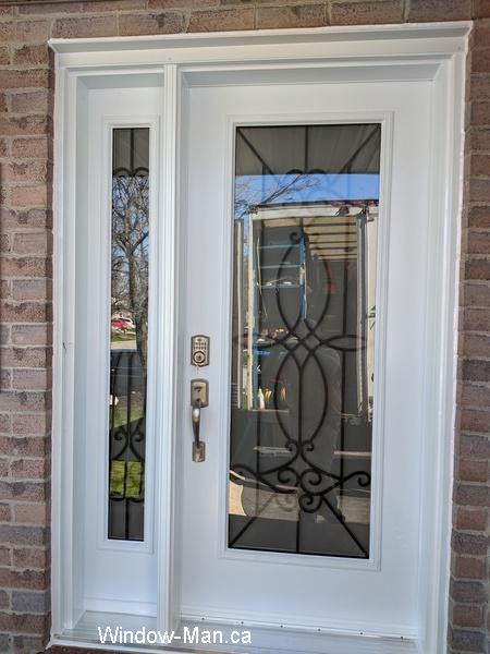 Front door. With sidelight. Blackburn glass insert